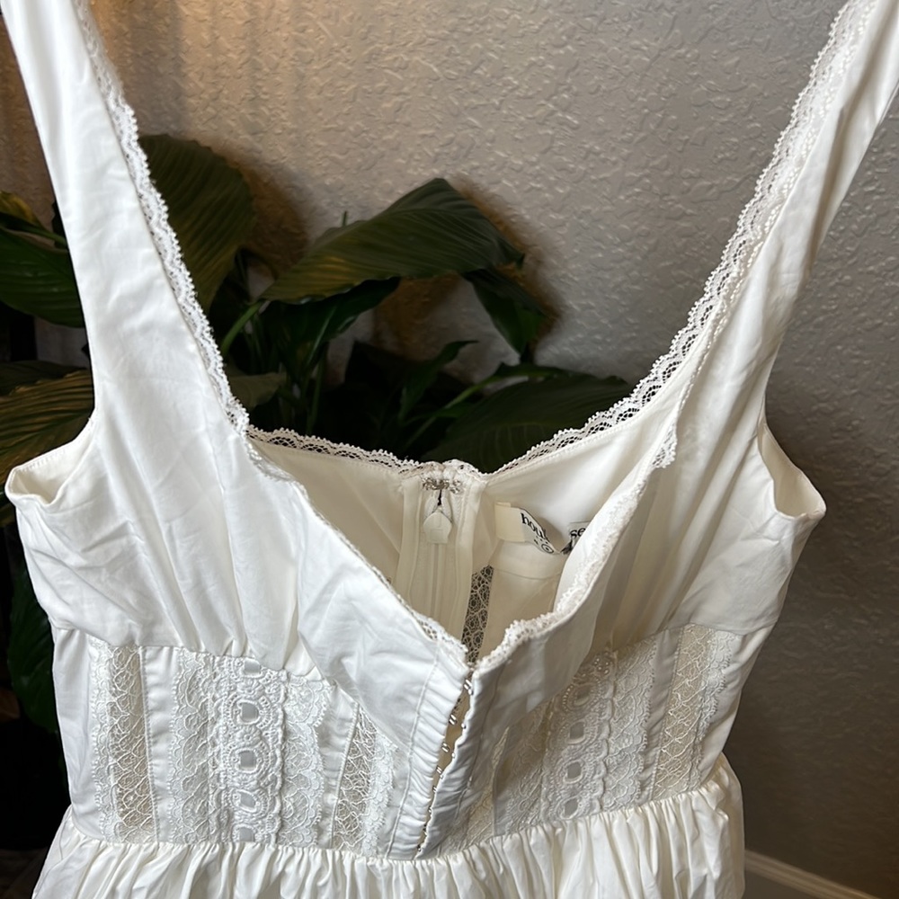 HOUSE OF CB 'Perle' White Lace Trim Midi Dress NWOT - Picture 12 of 12